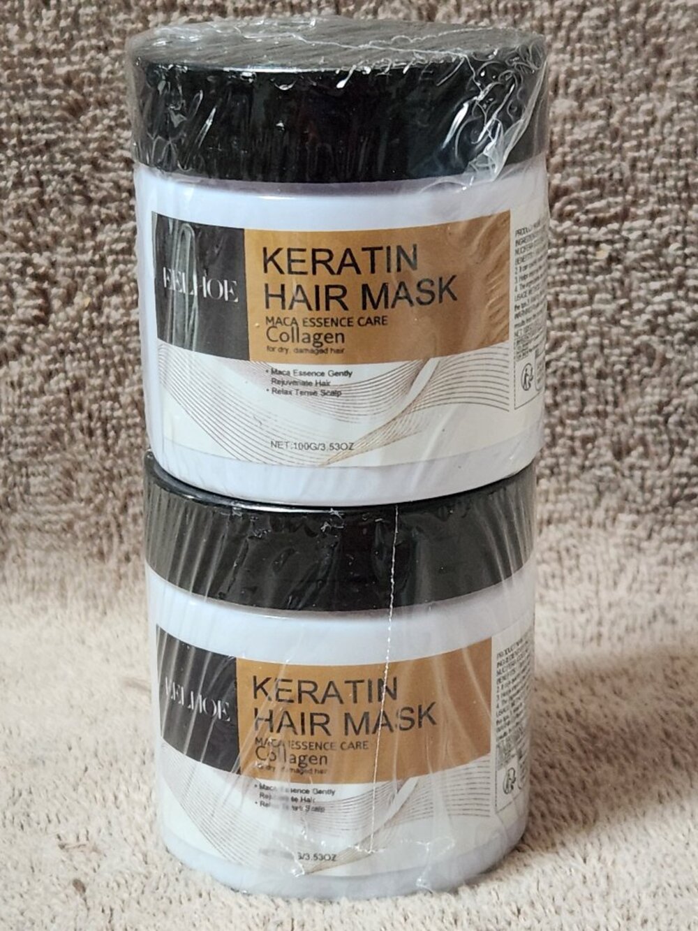 EELHOE Collagen Keratin Hair Mask - Two (2) Jars - NEW